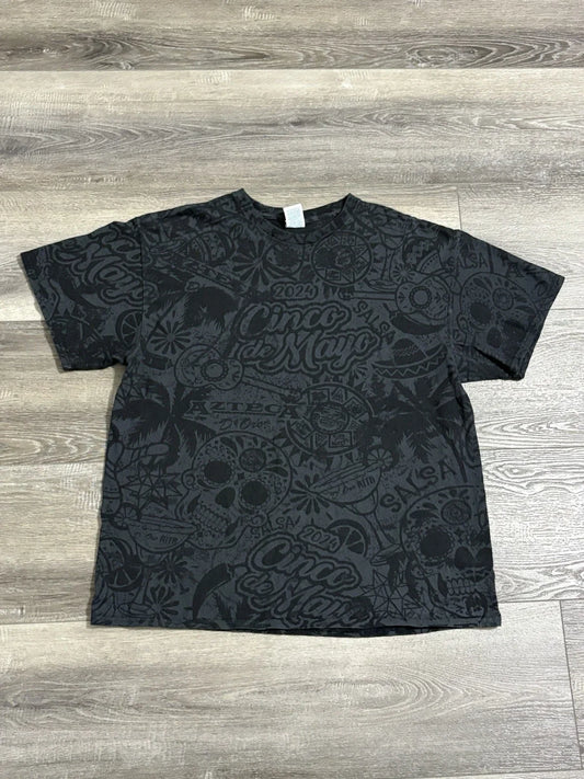 Azteca De Oro Cinco De Mayo Black AOP Skull Shirt Retro Streetwear - Mens XL Unisex T-shirt, Sweatshirt, Hoodie, Long Sleeve Tee - T-Shirt, Sweatshirt, Hoodie