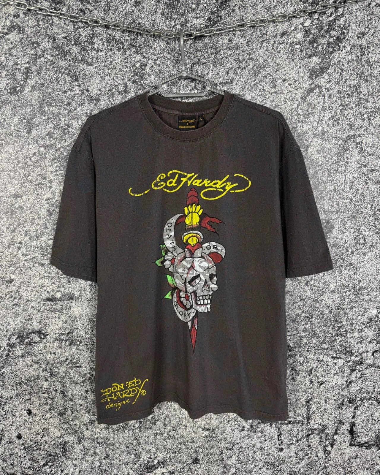 Ed Hardy x Urban Outfitters Short Sleeve T-Shirt Y2K Casual Streetwear Size L Unisex T-shirt, Sweatshirt, Hoodie, Long Sleeve Tee - T-Shirt, Sweatshirt, Hoodie