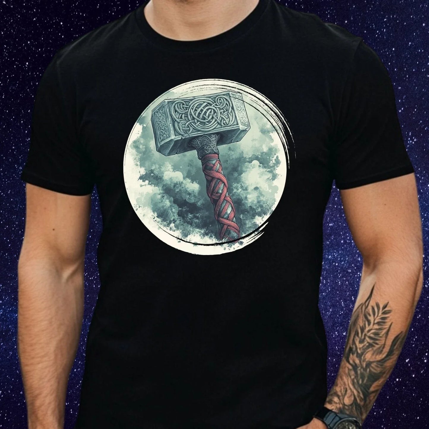 Mens Mjolnir Knot Hammer Motif Cotton T-Shirt Size XS to 5XL Unisex T-shirt, Sweatshirt, Hoodie, Long Sleeve Tee - T-Shirt, Sweatshirt, Hoodie