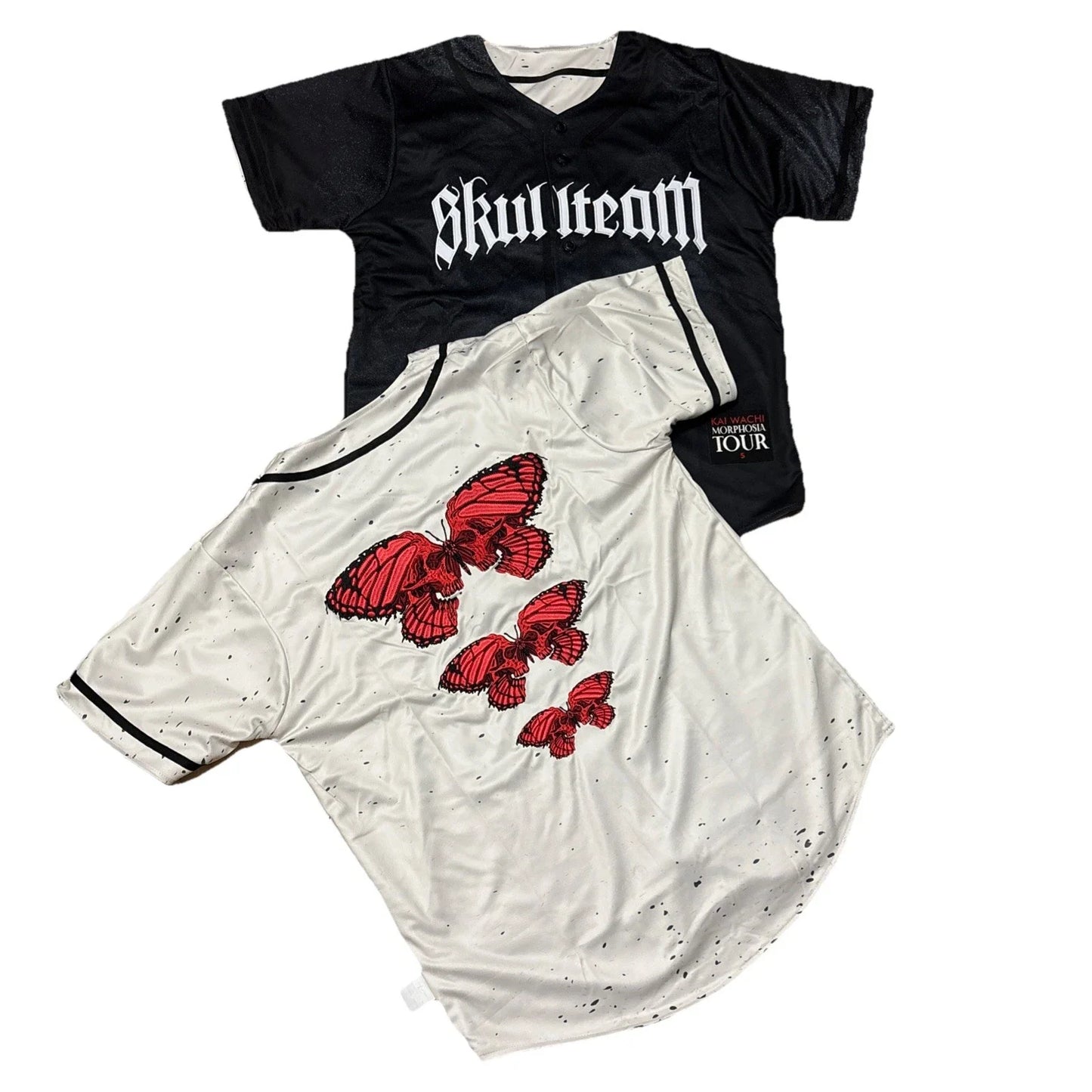 Kai Wachi Morphosia Tour Jersey Reversible Skull Embroidered Butterfly Sz M NWOT Unisex T-shirt, Sweatshirt, Hoodie, Long Sleeve Tee - T-Shirt, Sweatshirt, Hoodie