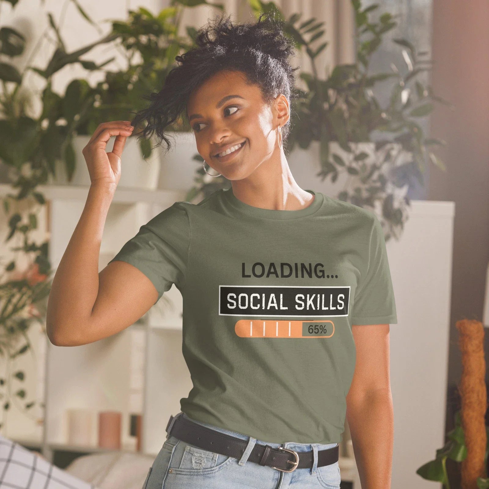 "Loading Social Skills" Funny Introvert T-Shirt  Quirky & Relatable Unisex T-shirt, Sweatshirt, Hoodie, Long Sleeve Tee - T-Shirt, Sweatshirt, Hoodie