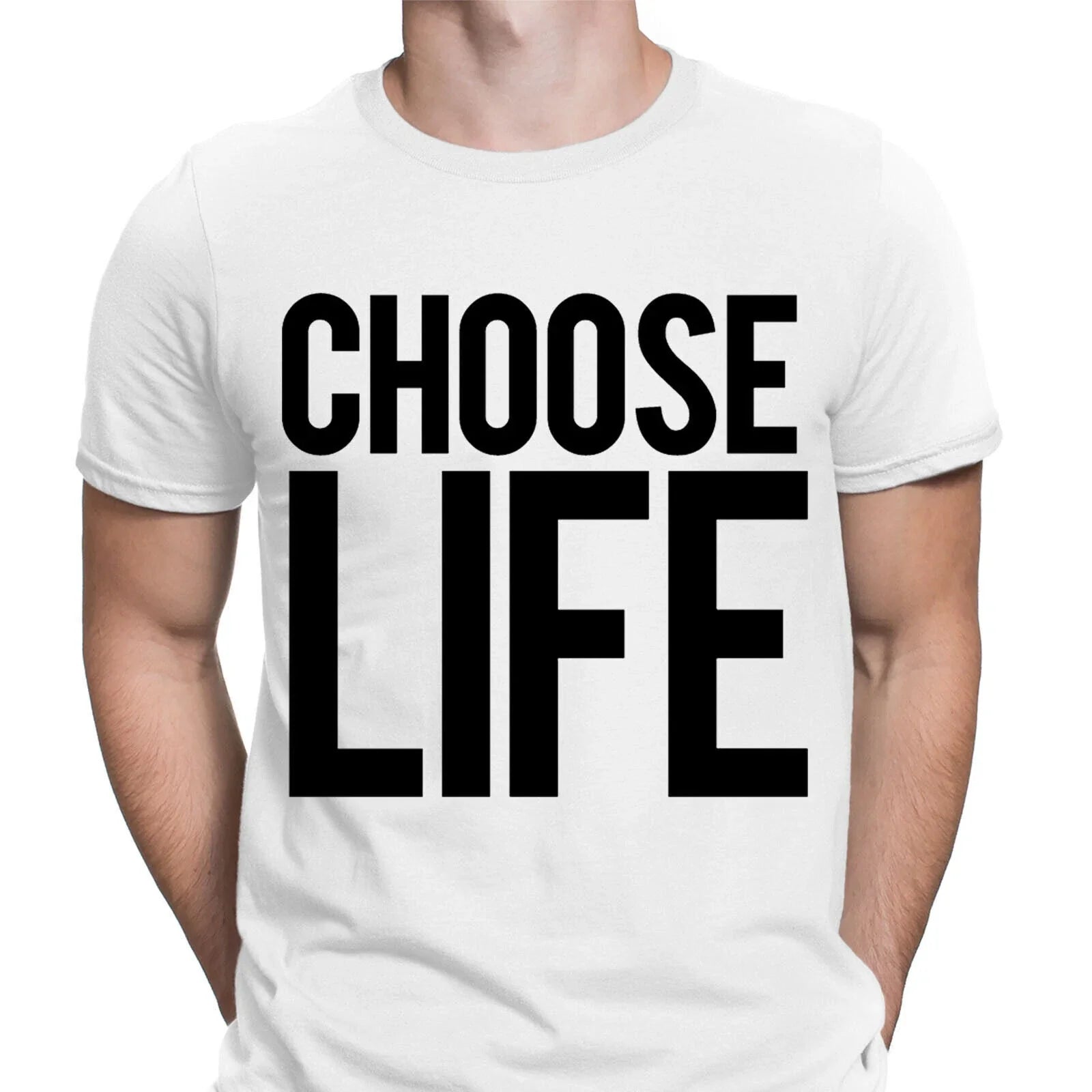 Choose Life T-Shirt Inspired By Wham 80s Fancy Dress Retro Mens T shirts #UJG Unisex T-shirt, Sweatshirt, Hoodie, Long Sleeve Tee - T-Shirt, Sweatshirt, Hoodie