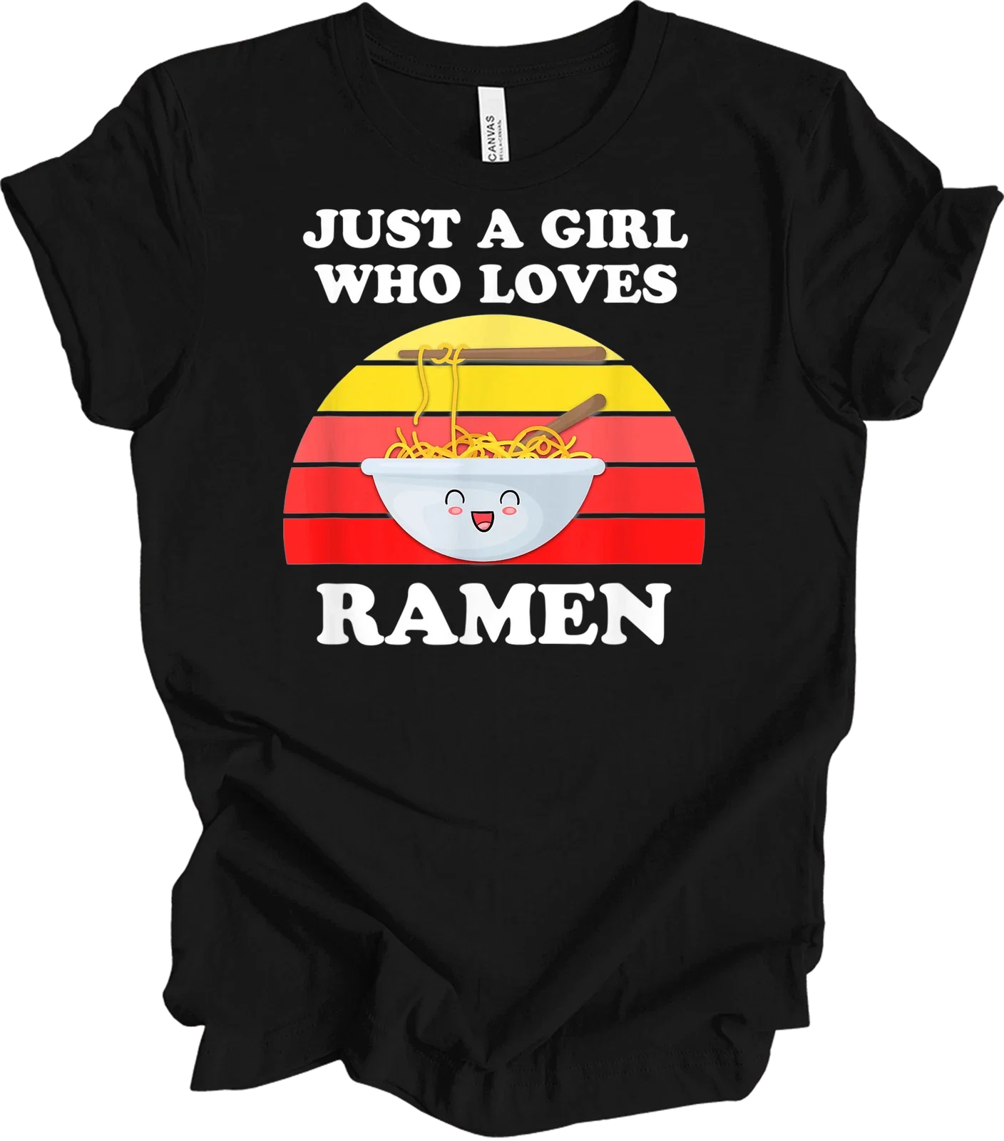 Just A Girl Who Loves Ramen Cute Retro Ramen Noodles Kawaii Japanese Food Gift Unisex T-shirt, Sweatshirt, Hoodie, Long Sleeve Tee - T-Shirt, Sweatshirt, Hoodie