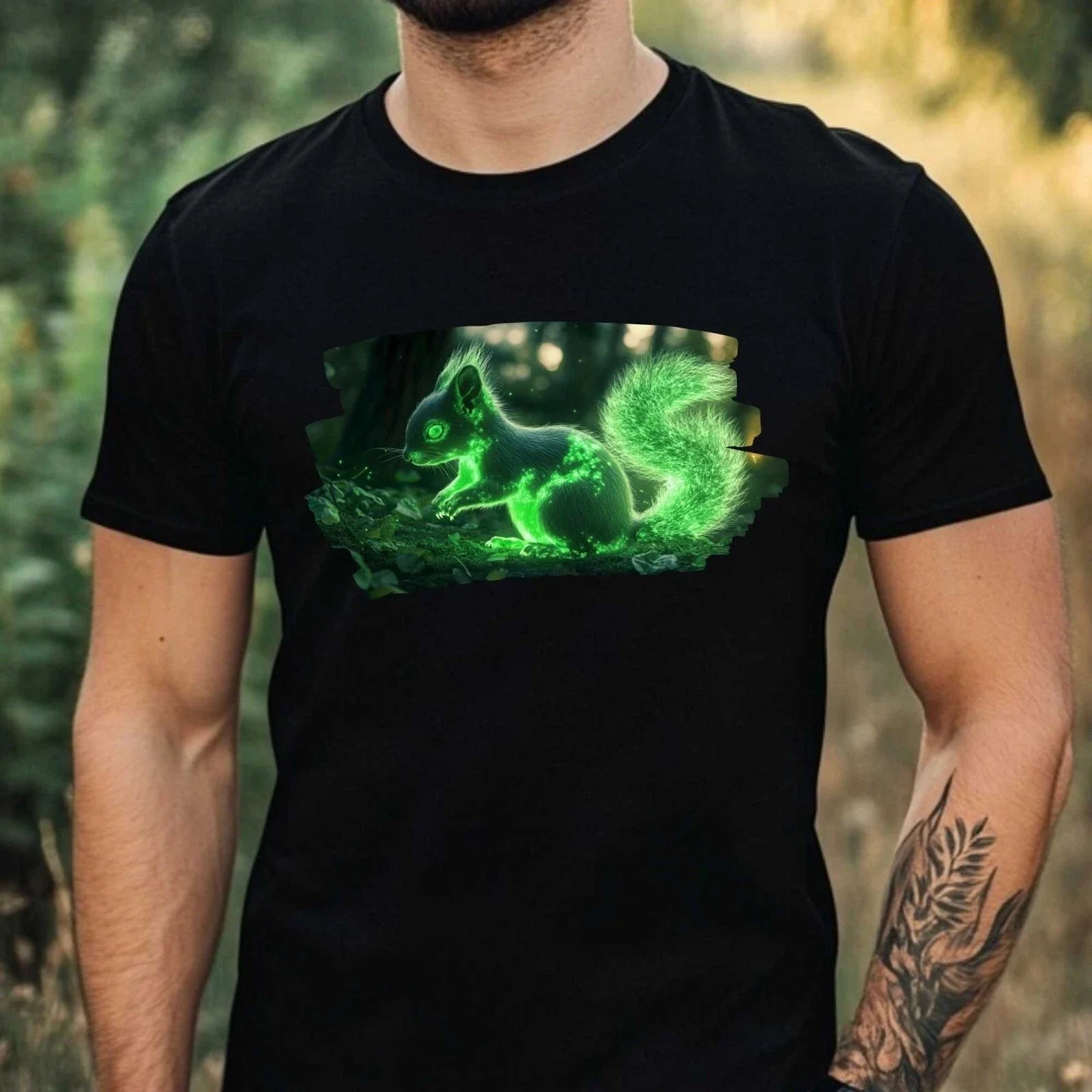 Mens Squirrel Ghost Print Cotton T-Shirt Size XS to 5XL Unisex T-shirt, Sweatshirt, Hoodie, Long Sleeve Tee - T-Shirt, Sweatshirt, Hoodie