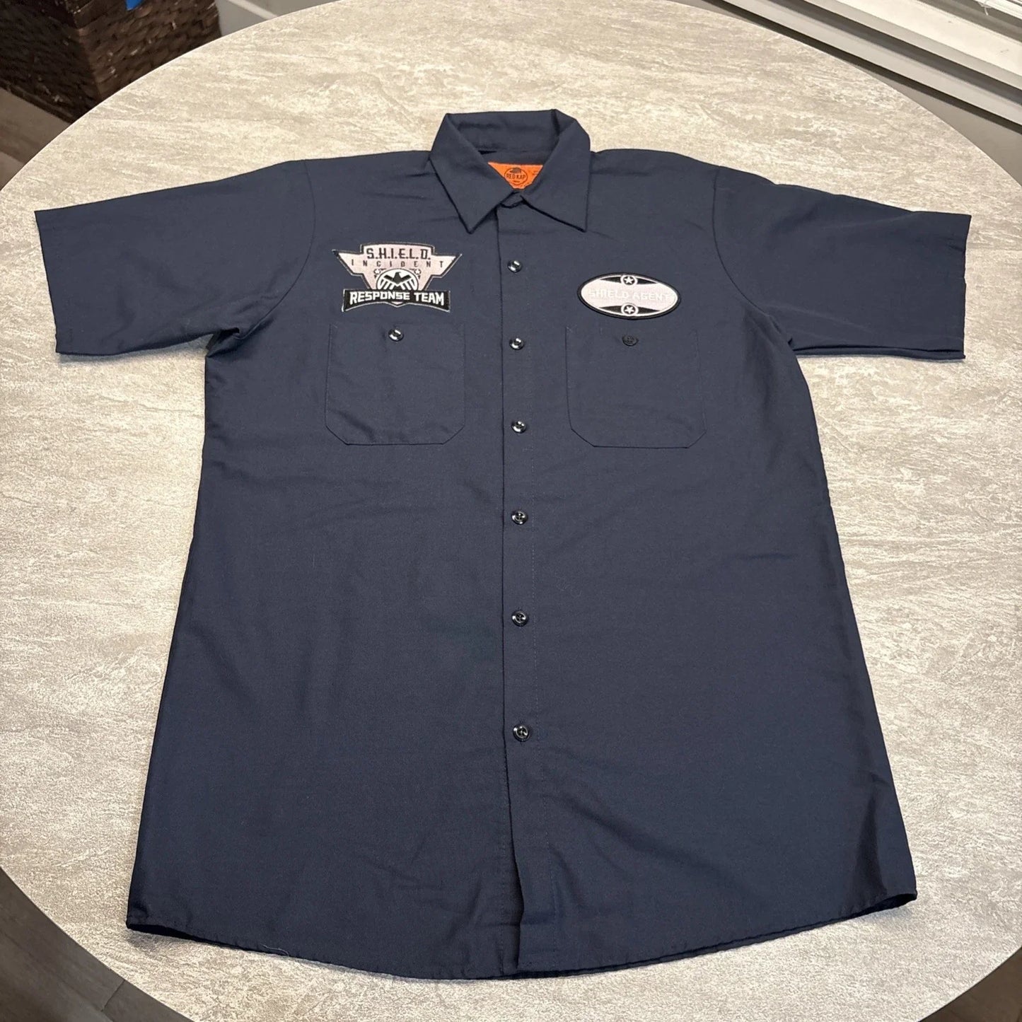 Red Kap Workwear Button Up Blue Grunge Y2K M Mechanic Short Sleeve Patches Unisex T-shirt, Sweatshirt, Hoodie, Long Sleeve Tee - T-Shirt, Sweatshirt, Hoodie