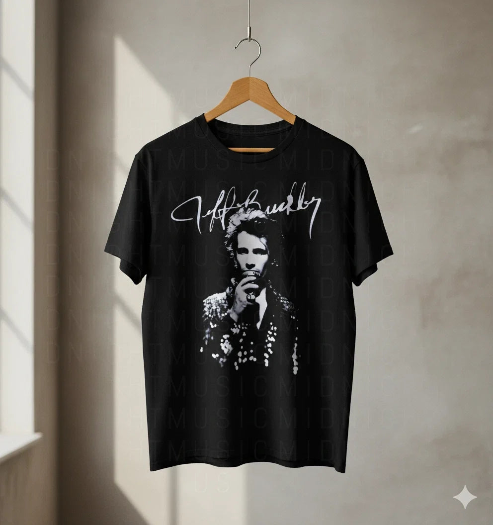 Jeff Buckley Signature Graphic T-Shirt Black Unisex Vintage Music Tee - S321 Unisex T-shirt, Sweatshirt, Hoodie, Long Sleeve Tee - T-Shirt, Sweatshirt, Hoodie