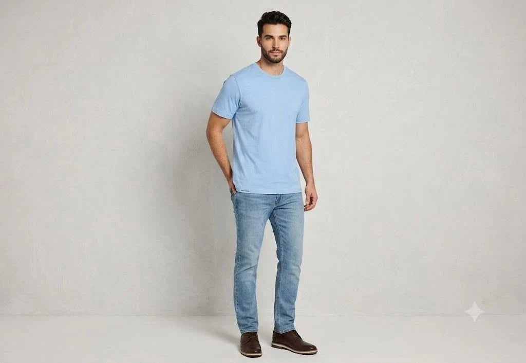 Royal Avalon Mens Bamboo Cotton Blend Crewneck T-Shirt Light Blue Large Unisex T-shirt, Sweatshirt, Hoodie, Long Sleeve Tee - T-Shirt, Sweatshirt, Hoodie