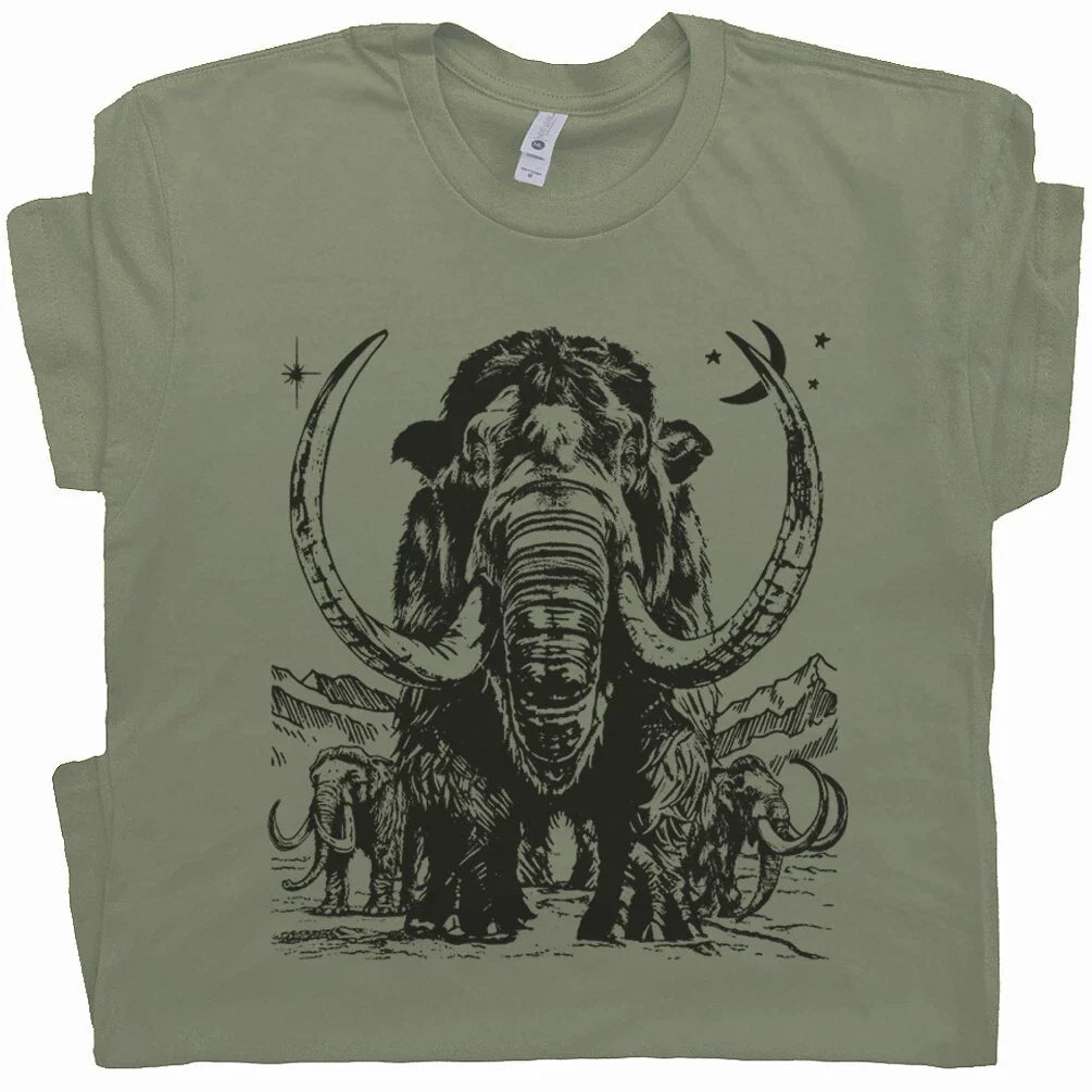 Big Wooly Mammoth T Shirt Cool Elephant T Shirt Vintage Dinosaur Graphic Tee Unisex T-shirt, Sweatshirt, Hoodie, Long Sleeve Tee - T-Shirt, Sweatshirt, Hoodie