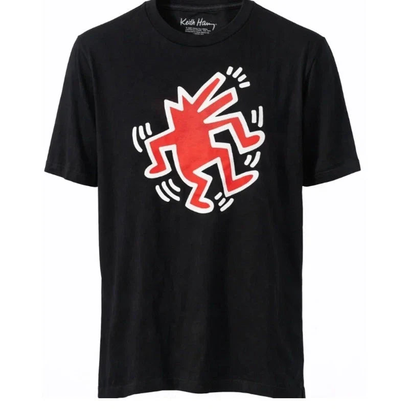 Keith Haring Dancing Dog T-Shirt Sz Medium Black Pop Art Graphic Tee Barking Dog Unisex T-shirt, Sweatshirt, Hoodie, Long Sleeve Tee - T-Shirt, Sweatshirt, Hoodie
