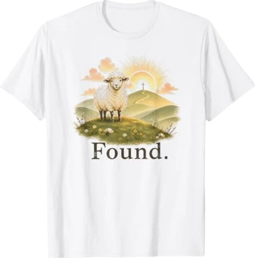 Found Minimalist Sheep Christian Psalm 23 Lamb Christian Tee T-Shirt Unisex T-shirt, Sweatshirt, Hoodie, Long Sleeve Tee - T-Shirt, Sweatshirt, Hoodie