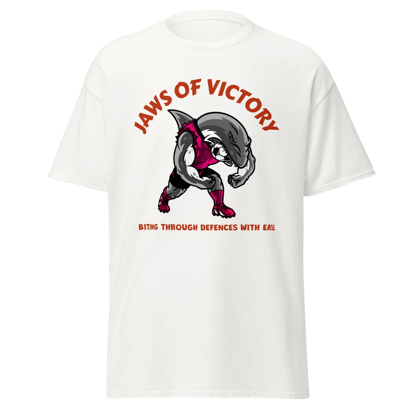 Jaws Of Victory Mens Classic T Shirt Shark Biting Soccer Ball Graphic Cotton Tee Unisex T-shirt, Sweatshirt, Hoodie, Long Sleeve Tee - T-Shirt, Sweatshirt, Hoodie