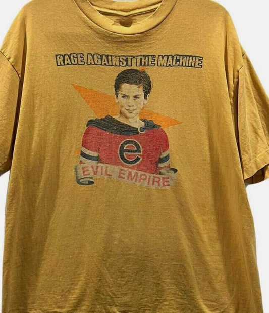 996 Rage Against the Machine Evil Empire Shirt Gold Unisex S-5XL (Reprint) Unisex T-shirt, Sweatshirt, Hoodie, Long Sleeve Tee - T-Shirt, Sweatshirt, Hoodie