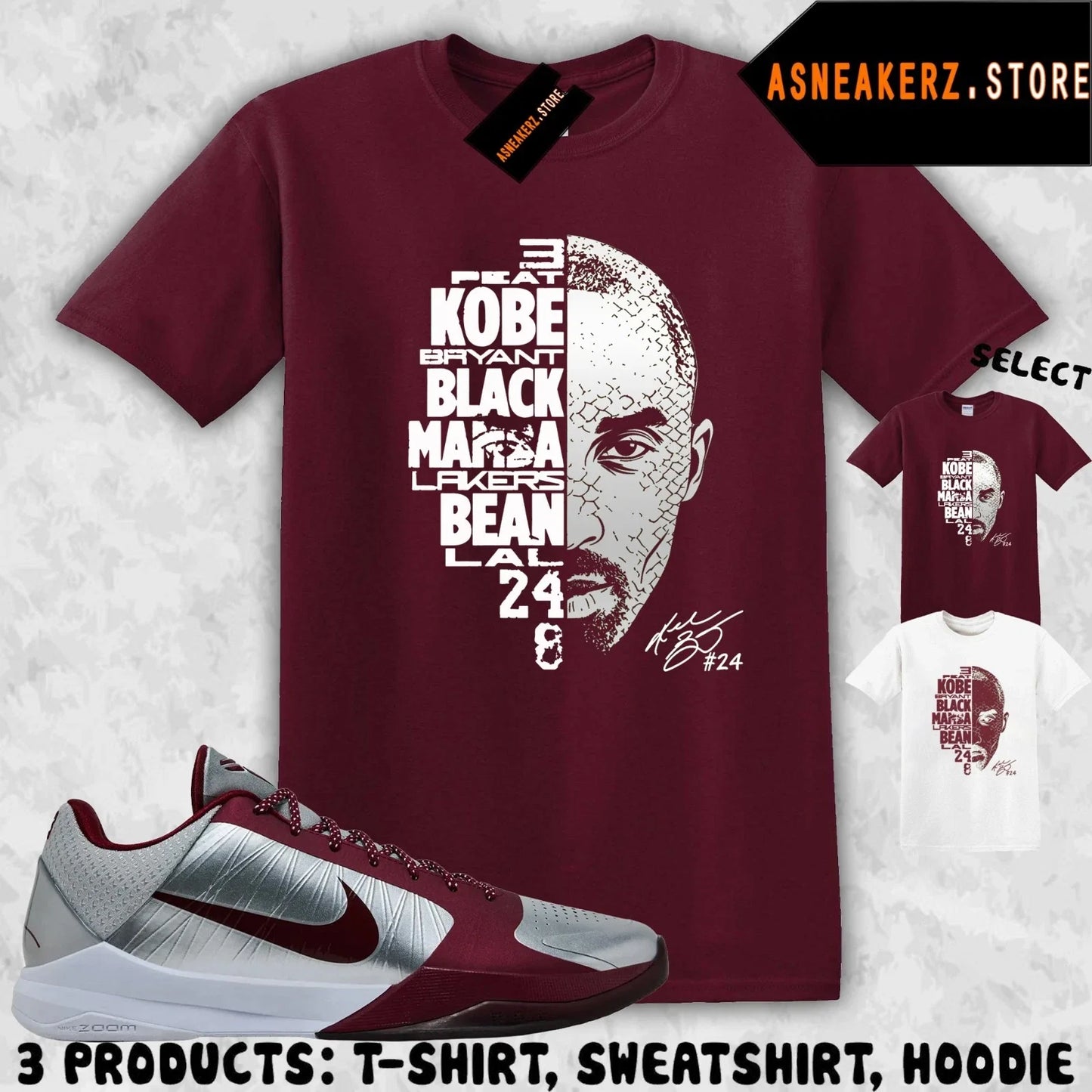 Shirt Matching KB 5 Protro Lower Merion Aces To Match Sneaker Kobe Face T-Shirt Unisex T-shirt, Sweatshirt, Hoodie, Long Sleeve Tee - T-Shirt, Sweatshirt, Hoodie