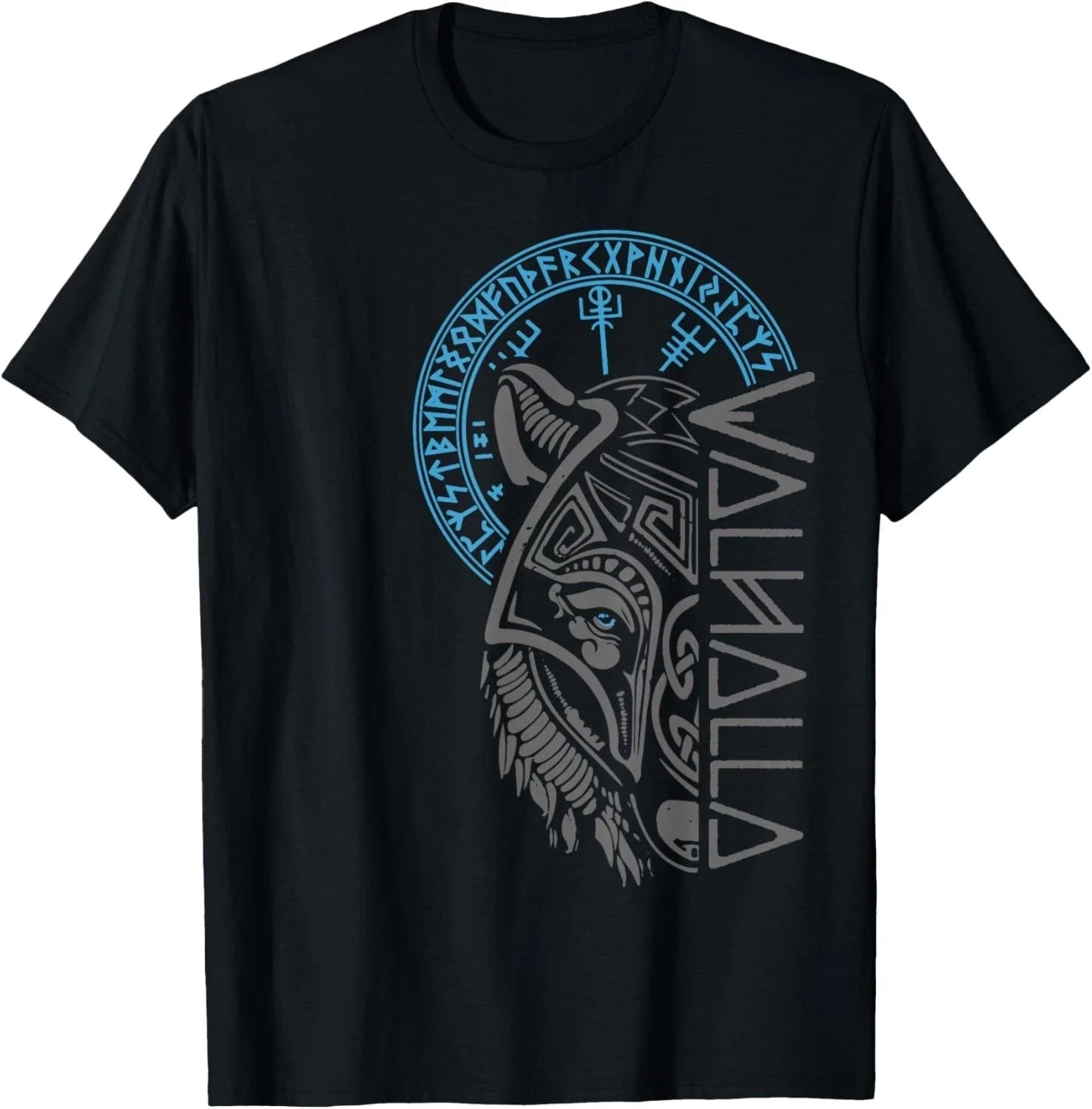 Valhalla Wolf Mask Odin Runes Norse Compass Viking Gift Unisex T-Shirt Unisex T-shirt, Sweatshirt, Hoodie, Long Sleeve Tee - T-Shirt, Sweatshirt, Hoodie