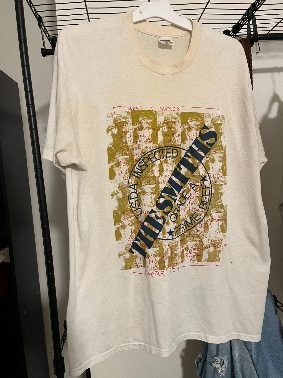 Vintage 1980s The Smiths Meat Is Murder Tshirt Unisex T-shirt, Sweatshirt, Hoodie, Long Sleeve Tee - T-Shirt, Sweatshirt, Hoodie
