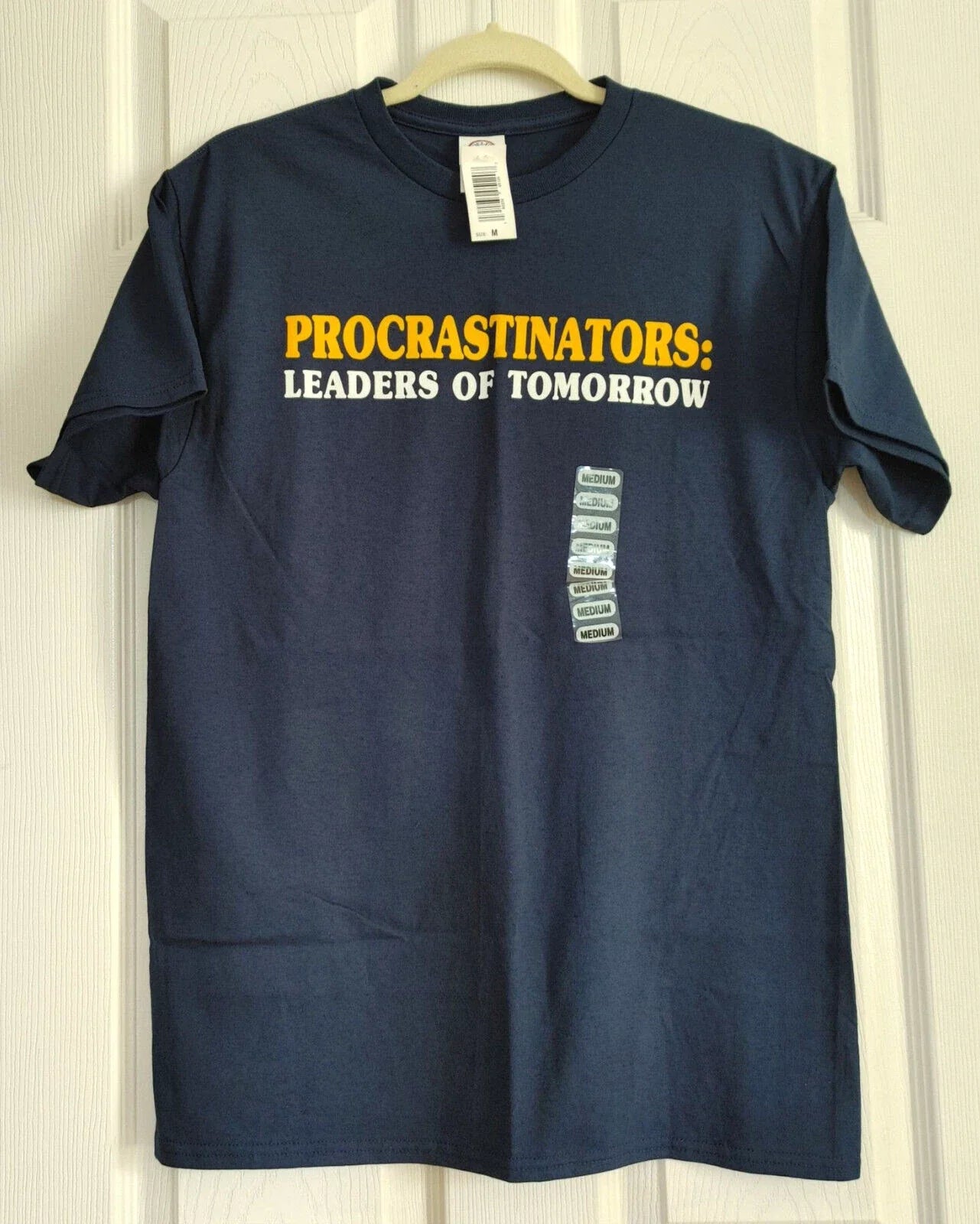 Procrastinators Leaders of Tomorrow ~ Funny Office Navy Blue T-Shirt Size M Gift Unisex T-shirt, Sweatshirt, Hoodie, Long Sleeve Tee - T-Shirt, Sweatshirt, Hoodie