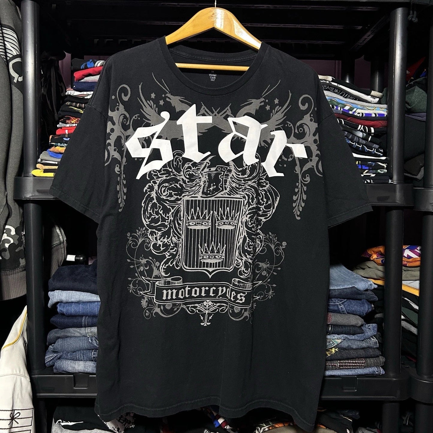 Y2K Star Motorcycles Yamaha Grunge Graphic T-Shirt Size 2XL Unisex T-shirt, Sweatshirt, Hoodie, Long Sleeve Tee - T-Shirt, Sweatshirt, Hoodie