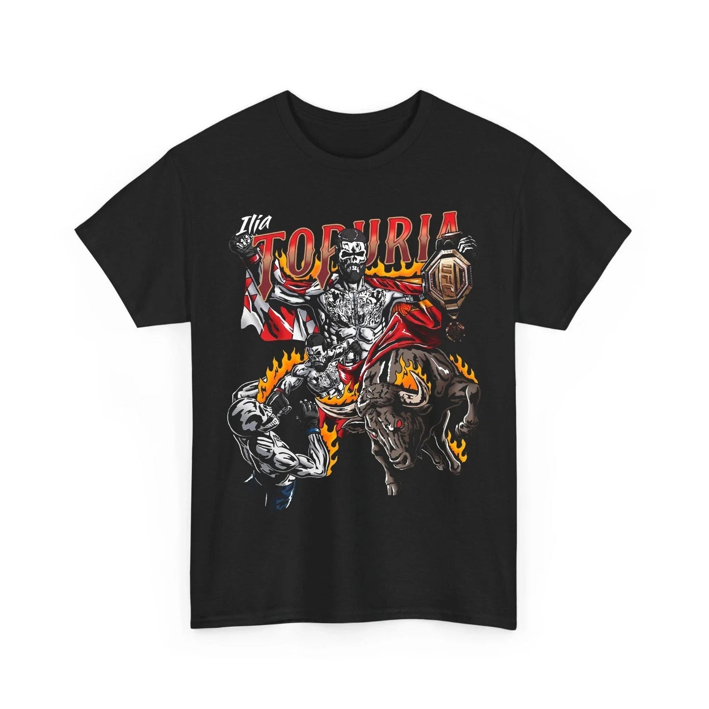 Men's MMA Fighter Skull Champion T-Shirt Matador Bull Retro Streetwear Tee Unisex T-shirt, Sweatshirt, Hoodie, Long Sleeve Tee - T-Shirt, Sweatshirt, Hoodie