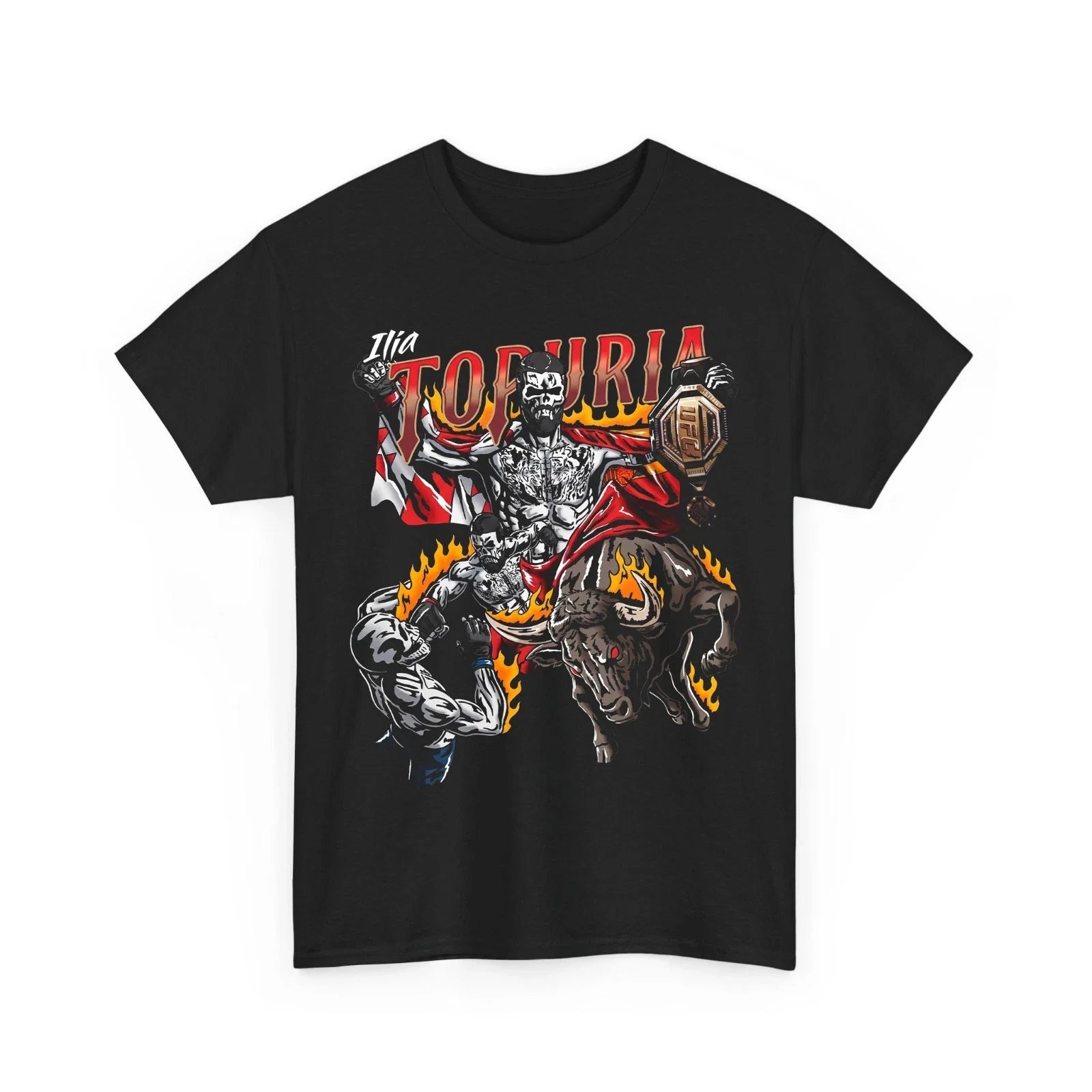 Men's MMA Fighter Skull Champion T-Shirt Matador Bull Retro Streetwear Tee Unisex T-shirt, Sweatshirt, Hoodie, Long Sleeve Tee - T-Shirt, Sweatshirt, Hoodie