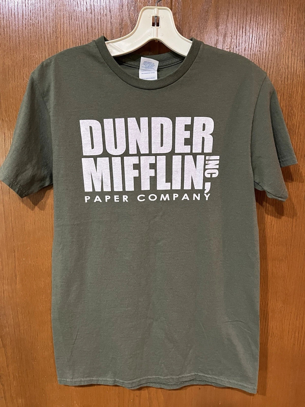 VTG Delta Dunder Mifflin Paper Co The Office Logo Green T-Shirt Size Small Unisex T-shirt, Sweatshirt, Hoodie, Long Sleeve Tee - T-Shirt, Sweatshirt, Hoodie