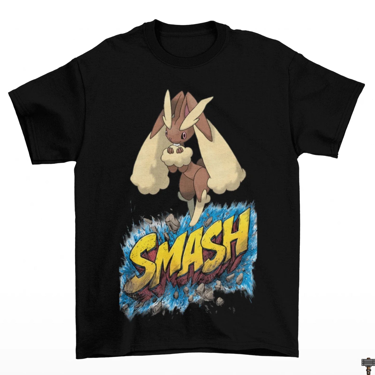 Lopunny Smash Game Adult Black T-Shirt Cotton Anime Brawl Gameboy Joke Animal Unisex T-shirt, Sweatshirt, Hoodie, Long Sleeve Tee - T-Shirt, Sweatshirt, Hoodie