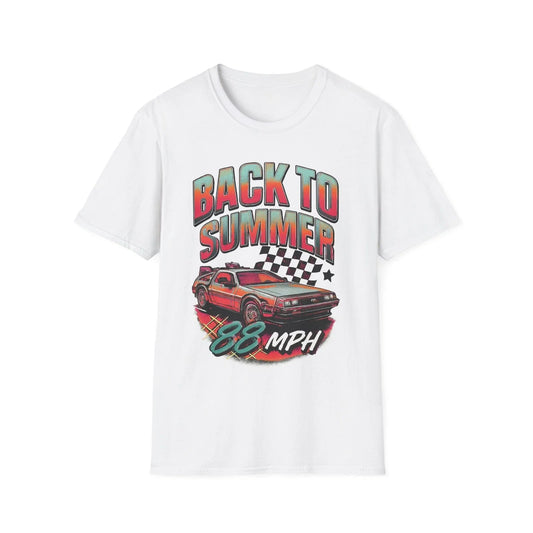 Back to Summer car graphic T-Shirt | vintage race checkered flag design Unisex T-shirt, Sweatshirt, Hoodie, Long Sleeve Tee - T-Shirt, Sweatshirt, Hoodie