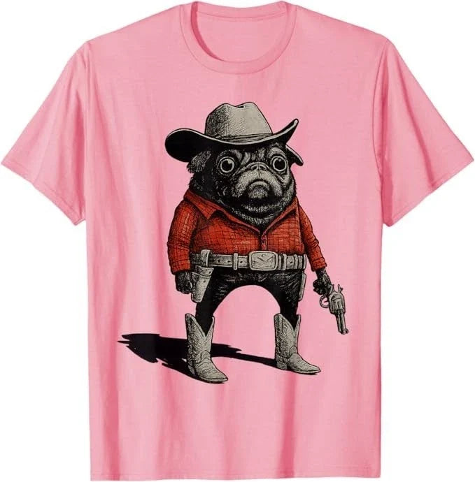 Cowboy Pug Dog Funny Western Outfit Red Pug Cowboy Meme T-Shirt Unisex T-shirt, Sweatshirt, Hoodie, Long Sleeve Tee - T-Shirt, Sweatshirt, Hoodie
