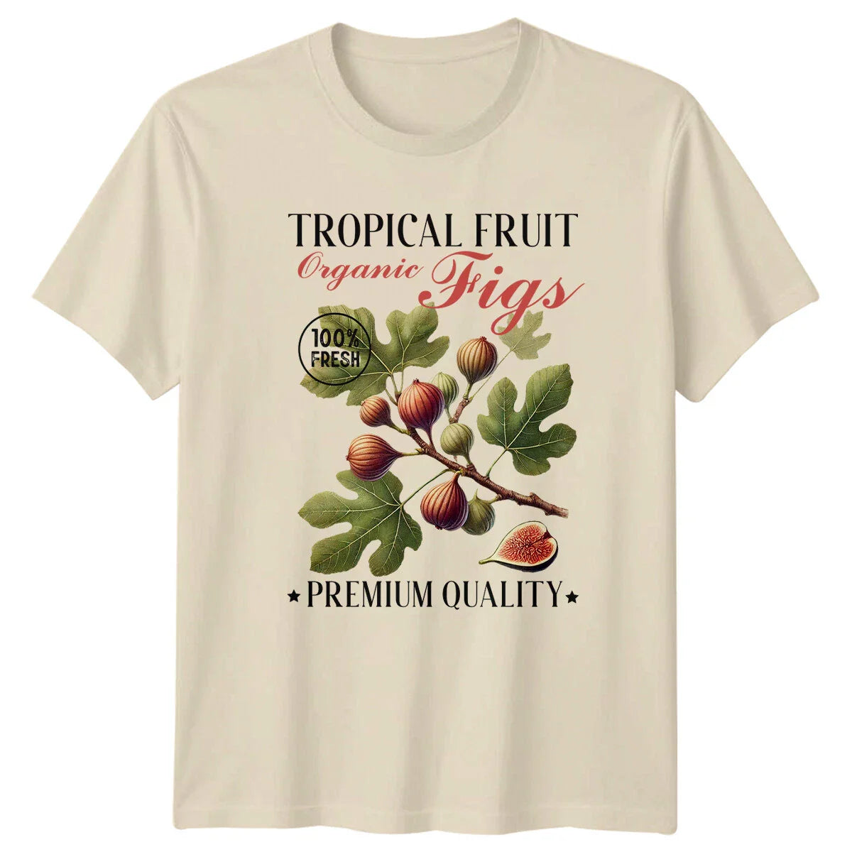 Retro Organic Figs Premium Quality T-Shirt, Tropical Fruit Tee -a Unisex T-shirt, Sweatshirt, Hoodie, Long Sleeve Tee - T-Shirt, Sweatshirt, Hoodie