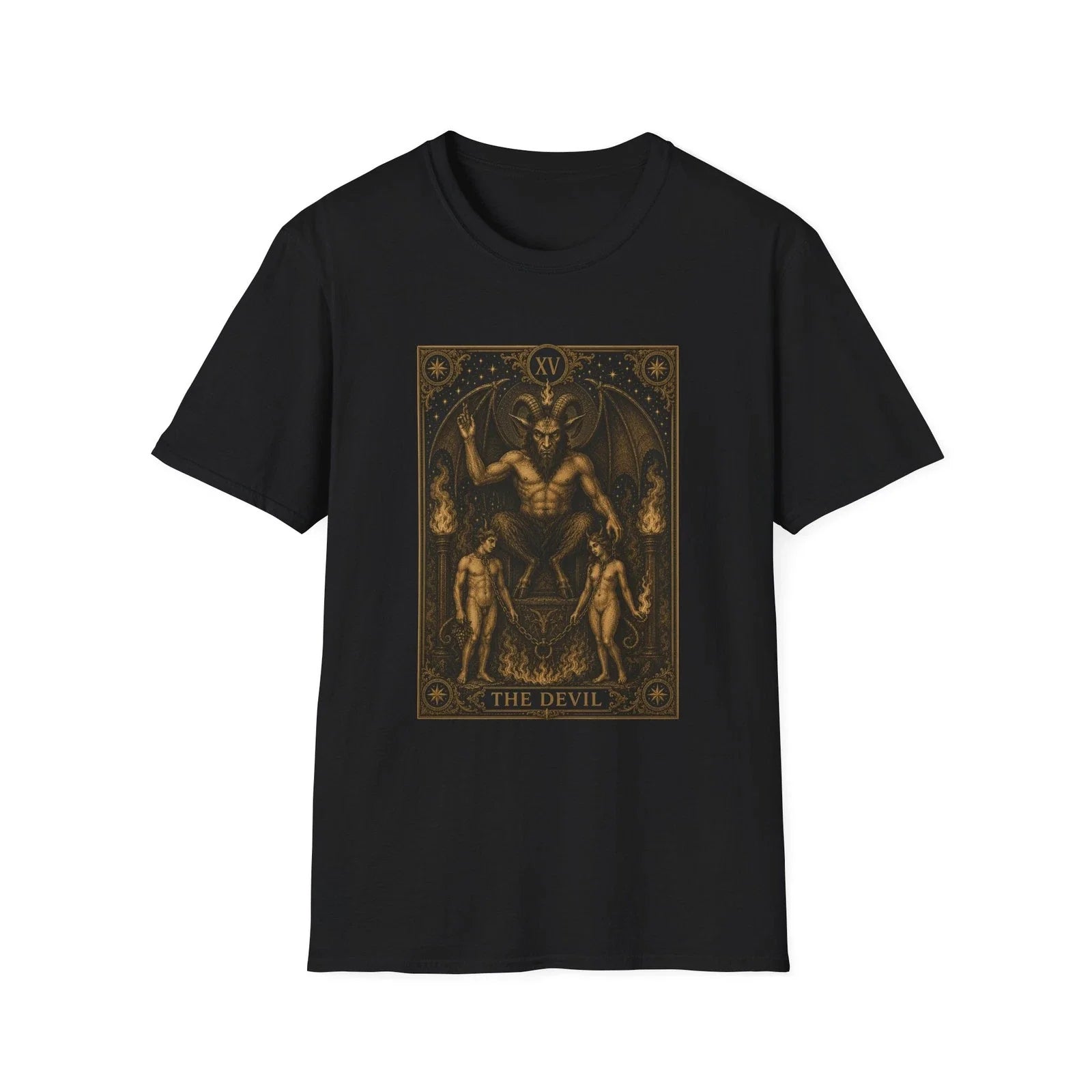 The Devil Tarot T Shirt Occult Baphomet Graphic Tee Unisex T-shirt, Sweatshirt, Hoodie, Long Sleeve Tee - T-Shirt, Sweatshirt, Hoodie