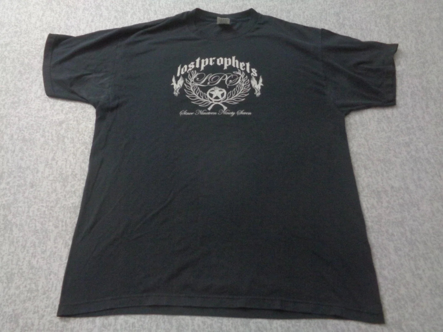 Lostprofits Shirt Mens XL Distressed Black Y2K Unisex T-shirt, Sweatshirt, Hoodie, Long Sleeve Tee - T-Shirt, Sweatshirt, Hoodie