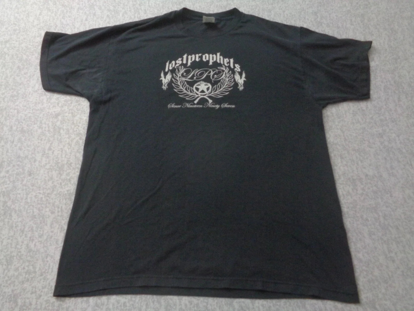 Lostprofits Shirt Mens XL Distressed Black Y2K Unisex T-shirt, Sweatshirt, Hoodie, Long Sleeve Tee - T-Shirt, Sweatshirt, Hoodie