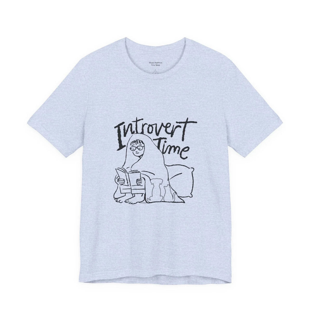 Introvert Time Unisex Cozy Book Lover Pets Cat Dog - Adult & Kids T-Shirts, Sweatshirts & Hoodies apparel design preview 1