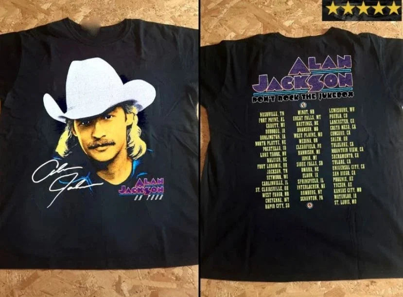 Vtg Alan Jackson On Tour Heavy Cotton Black All Size Men Women Shirt Unisex T-shirt, Sweatshirt, Hoodie, Long Sleeve Tee - T-Shirt, Sweatshirt, Hoodie
