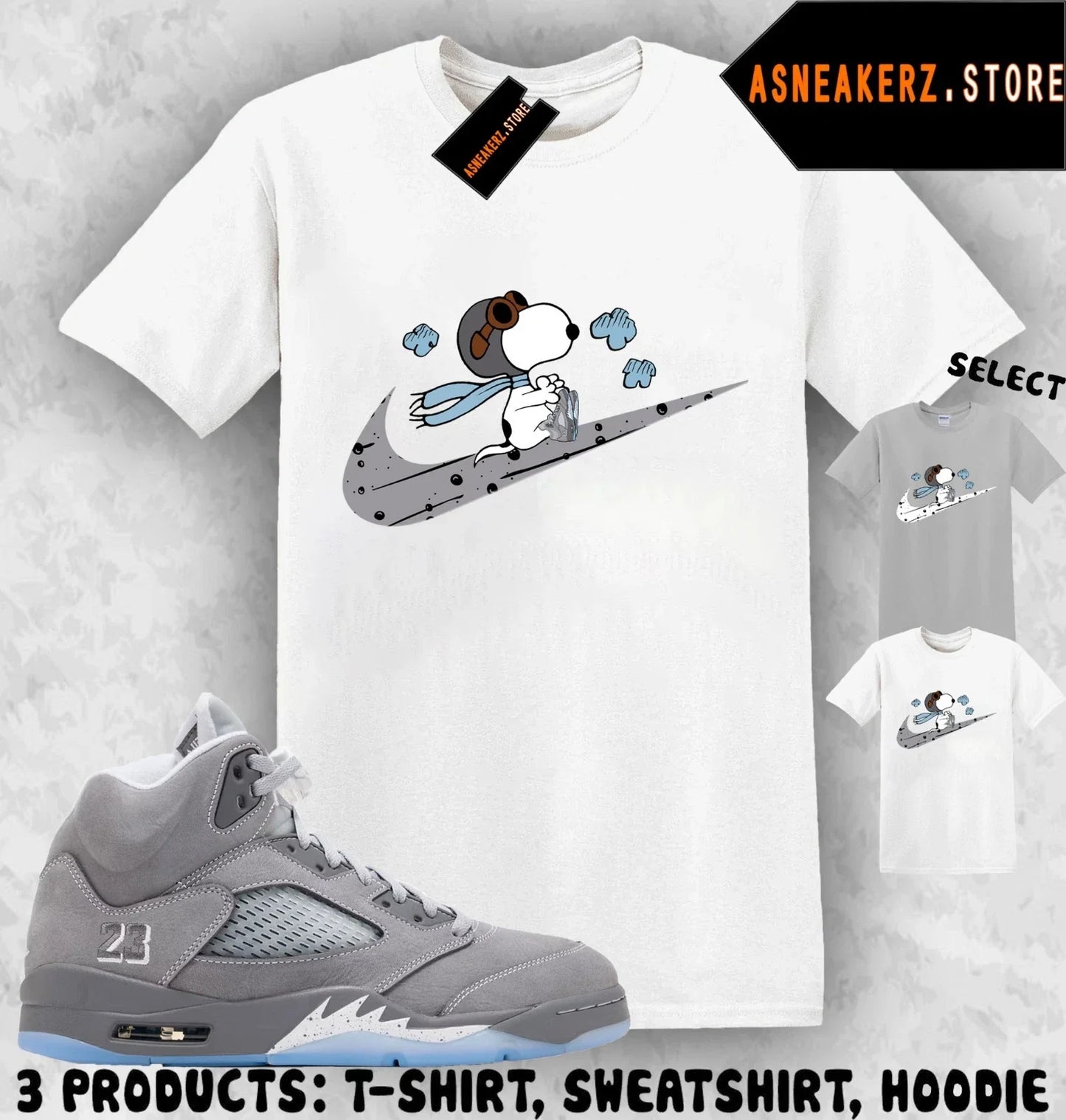 Shirt To Match AJ 5 Wolf Grey 2026 Sneaker Matching Tee Fly S Dog T-Shirt Unisex T-shirt, Sweatshirt, Hoodie, Long Sleeve Tee - T-Shirt, Sweatshirt, Hoodie