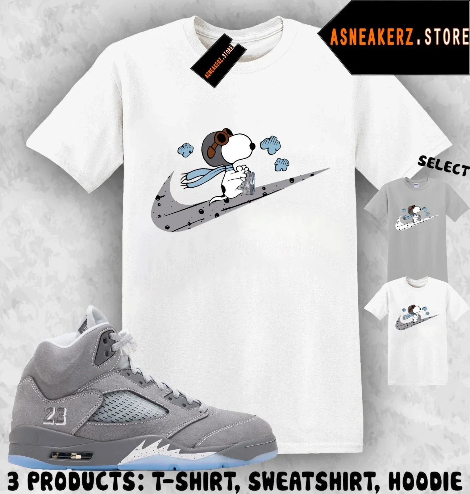Shirt To Match AJ 5 Wolf Grey 2026 Sneaker Matching Tee Fly S Dog T-Shirt Unisex T-shirt, Sweatshirt, Hoodie, Long Sleeve Tee - T-Shirt, Sweatshirt, Hoodie