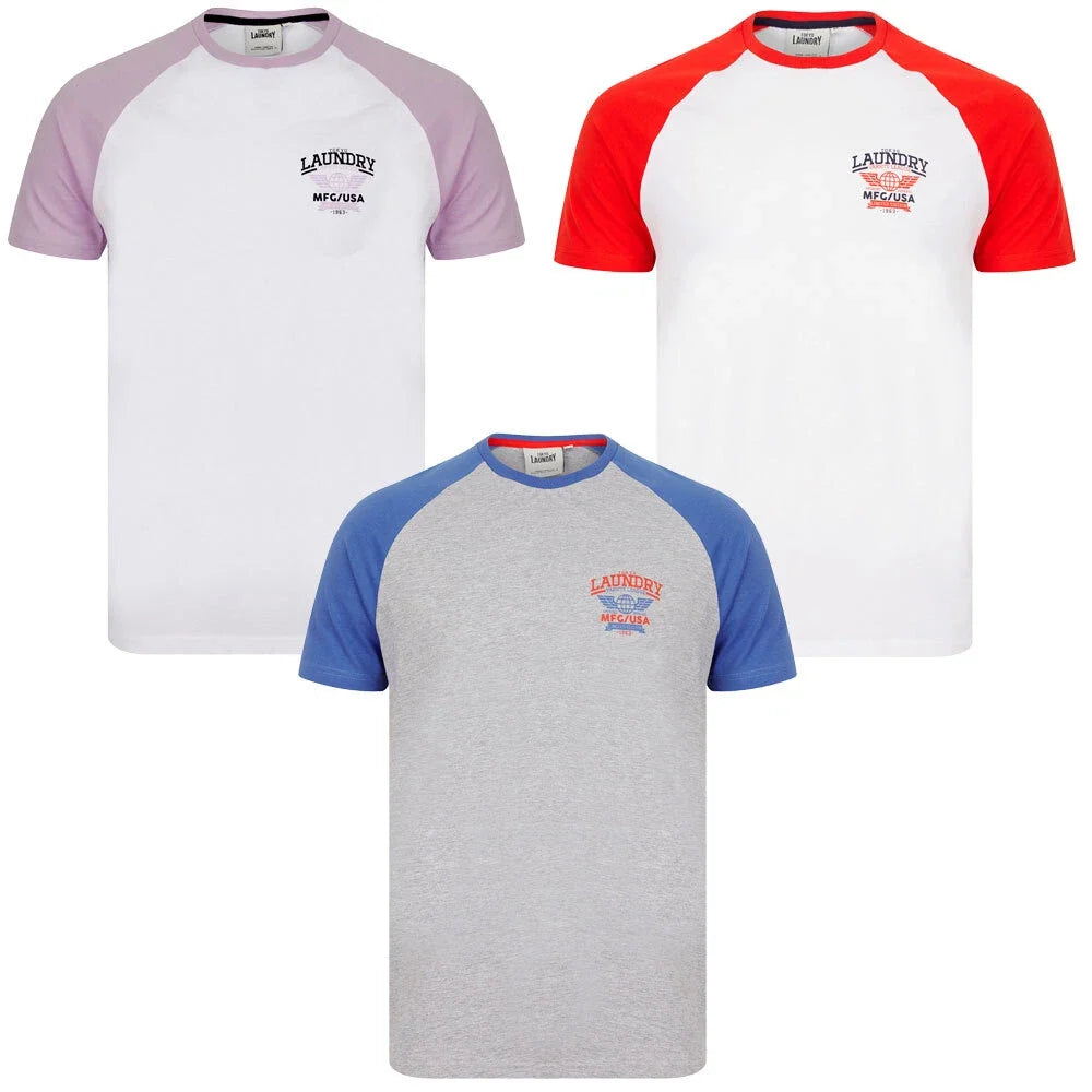 Tokyo Laundry Men's T-Shirt Baseball Style Raglan Sleeve Cotton Jersey Crew Neck baseball jersey product view 1