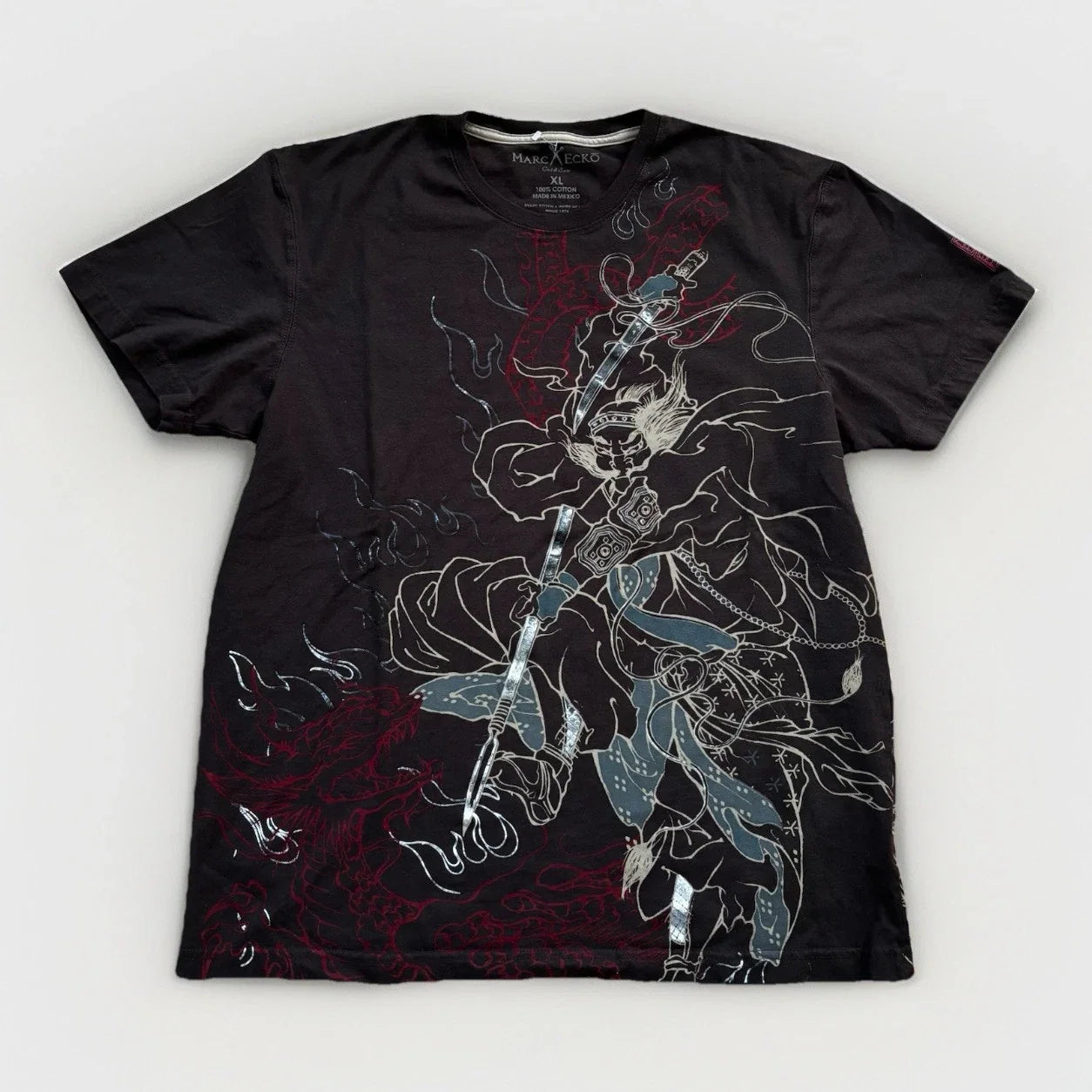 Vtg 2000s Marc Ecko Men Shirt XL Samurai Graphic Asian Style Dragon & Koi Y2K Unisex T-shirt, Sweatshirt, Hoodie, Long Sleeve Tee - T-Shirt, Sweatshirt, Hoodie