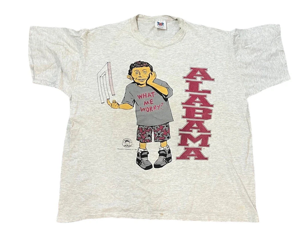 Vintage 90's MAD Magazine Alabama University T-Shirt Spy vs Spy Alfred E Neuman Unisex T-shirt, Sweatshirt, Hoodie, Long Sleeve Tee - T-Shirt, Sweatshirt, Hoodie