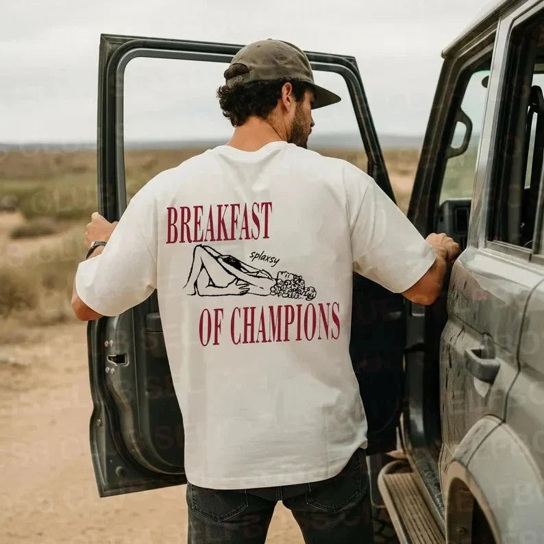 Breakfast of Champions Shirt, Funny Dark Humor Graphic Tee Unisex T-shirt, Sweatshirt, Hoodie, Long Sleeve Tee - T-Shirt, Sweatshirt, Hoodie
