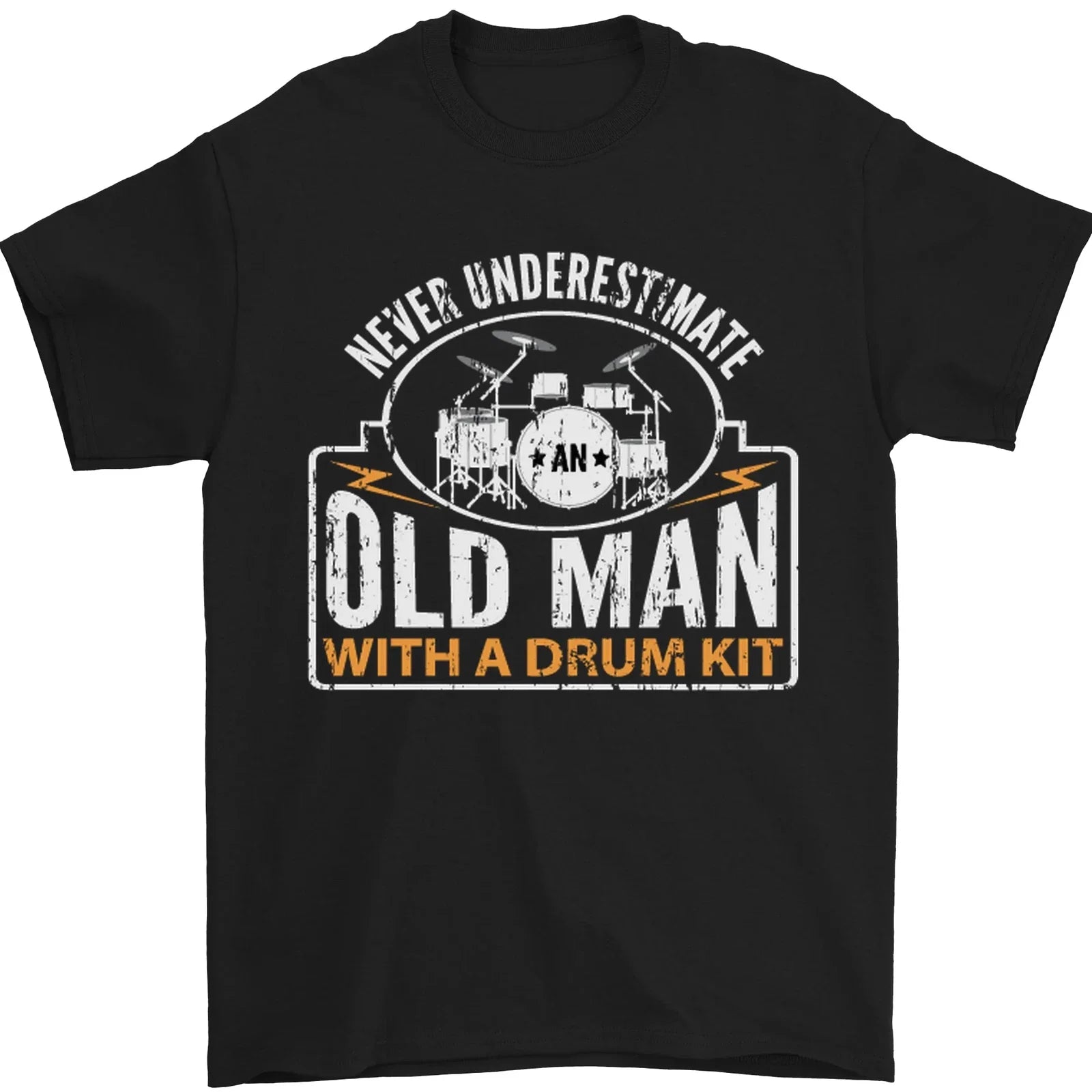Drumming An Old Man Drummer Drum Funny Mens T-Shirt 100% Cotton Unisex T-shirt, Sweatshirt, Hoodie, Long Sleeve Tee - T-Shirt, Sweatshirt, Hoodie