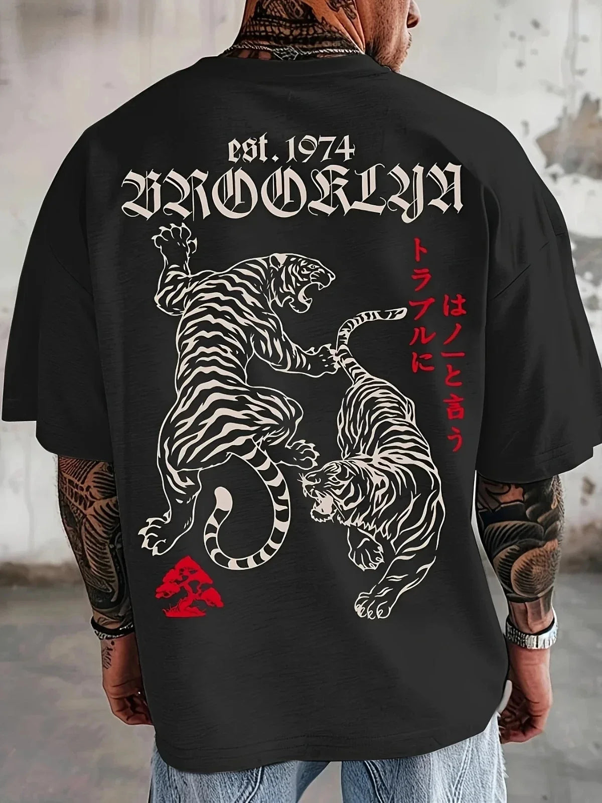 Summer hot selling new men's Gothic letter tiger print comfortable Unisex T-shirt, Sweatshirt, Hoodie, Long Sleeve Tee - T-Shirt, Sweatshirt, Hoodie
