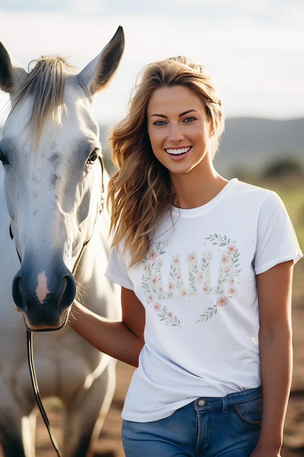 MAMA Floral Graphic Tee Pastel Watercolor Flowers Boho T-Shirt Womens A197 Unisex T-shirt, Sweatshirt, Hoodie, Long Sleeve Tee - T-Shirt, Sweatshirt, Hoodie