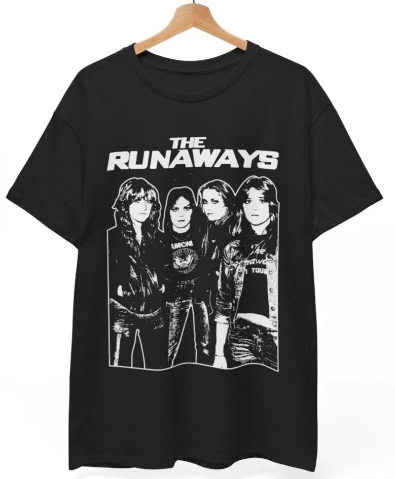 The Runaways all girl rock band music white Shirt, Unisex Shirt Unisex T-shirt, Sweatshirt, Hoodie, Long Sleeve Tee - T-Shirt, Sweatshirt, Hoodie