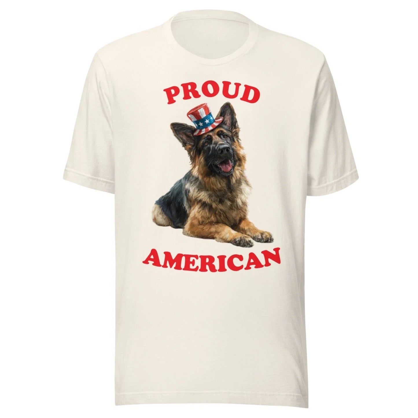 GERMAN SHEPHERD SHIRT -PATRIOTIC 4TH JULY AMERICAN ADULT - ALL SIZES - VTG WHITE Unisex T-shirt, Sweatshirt, Hoodie, Long Sleeve Tee - T-Shirt, Sweatshirt, Hoodie