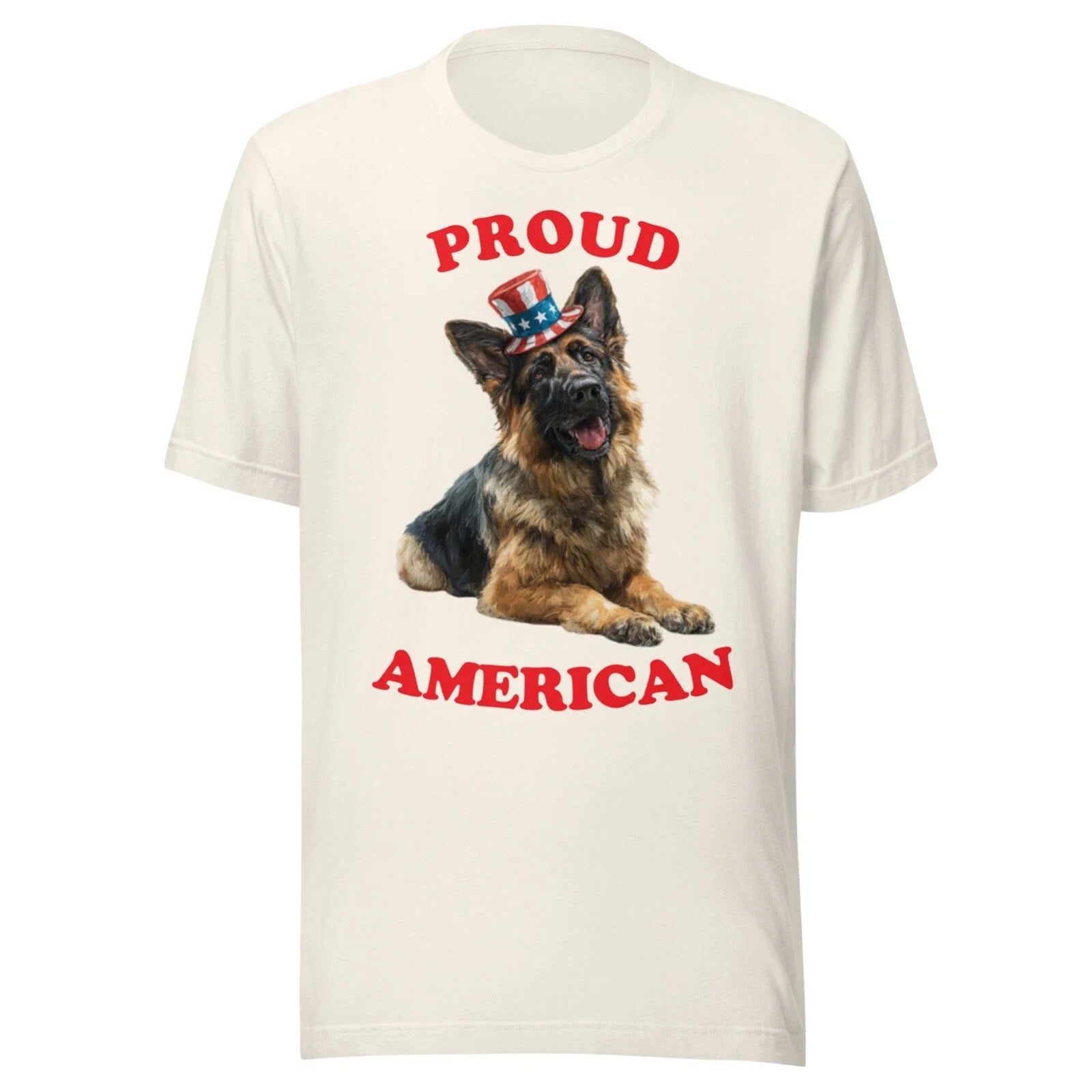 GERMAN SHEPHERD SHIRT -PATRIOTIC 4TH JULY AMERICAN ADULT - ALL SIZES - VTG WHITE Unisex T-shirt, Sweatshirt, Hoodie, Long Sleeve Tee - T-Shirt, Sweatshirt, Hoodie
