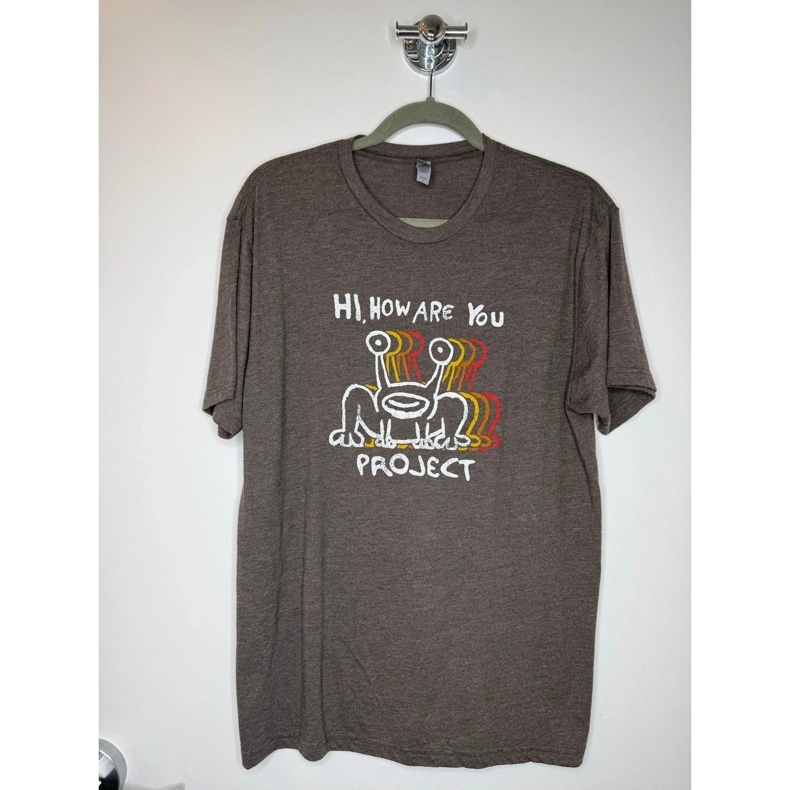 Hi, How Are You Project T Shirt Large Brown Daniel Johnston Graphic Tee 90s Y2K Unisex T-shirt, Sweatshirt, Hoodie, Long Sleeve Tee - T-Shirt, Sweatshirt, Hoodie
