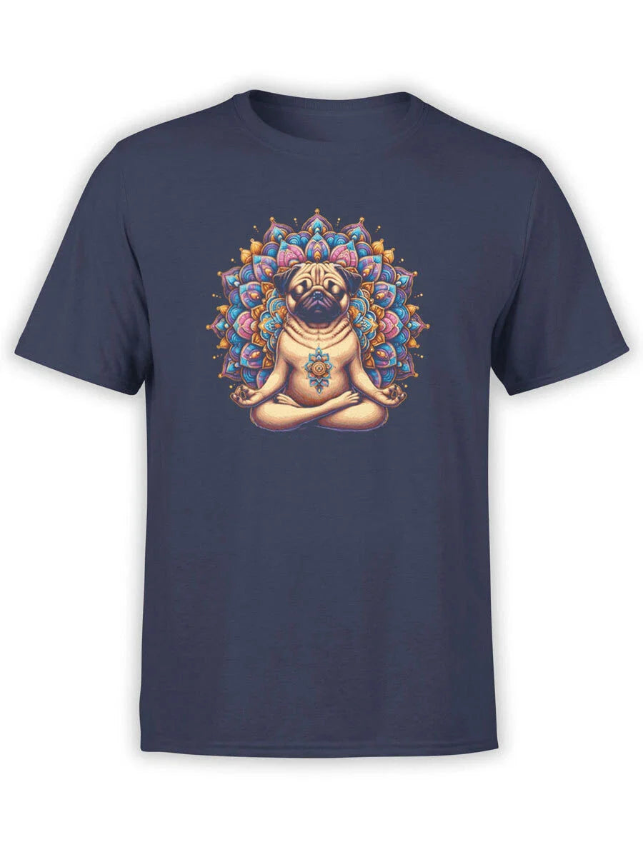 FANTUCCI Unisex T-Shirts | Meditating Pug T-Shirt | 100% Cotton Unisex T-shirt, Sweatshirt, Hoodie, Long Sleeve Tee - T-Shirt, Sweatshirt, Hoodie