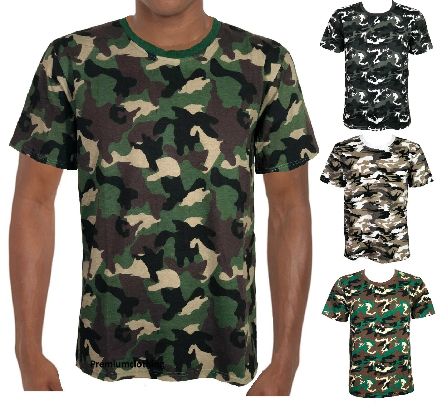 Mens Crew Neck Military Camouflage T-Shirts Army Combat Tee Summer Top Jungle Unisex T-shirt, Sweatshirt, Hoodie, Long Sleeve Tee - T-Shirt, Sweatshirt, Hoodie