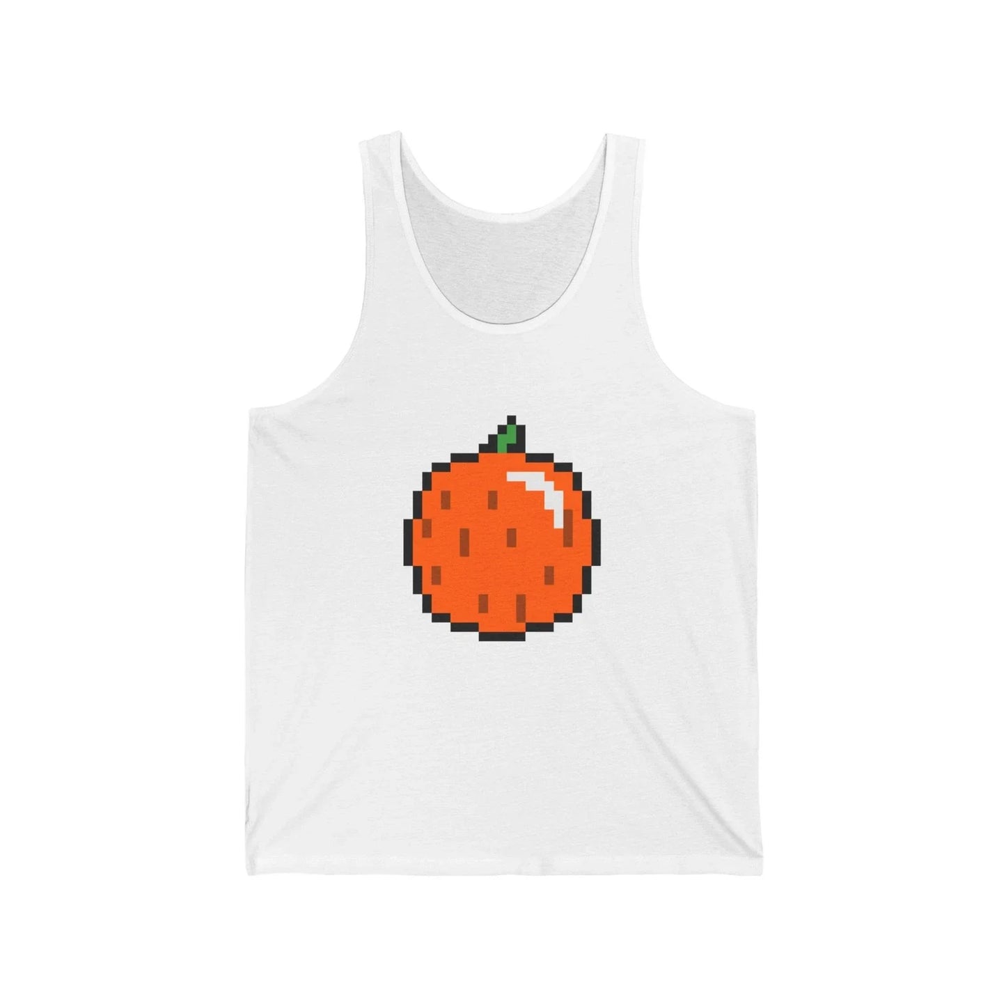 Unisex Jersey Tank Cute 8-Bit Retro Pixel Art Orange Fruit Design Unisex T-shirt, Sweatshirt, Hoodie, Long Sleeve Tee - T-Shirt, Sweatshirt, Hoodie