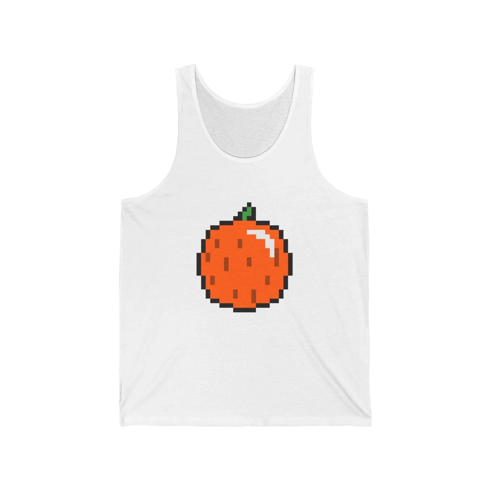 Unisex Jersey Tank Cute 8-Bit Retro Pixel Art Orange Fruit Design Unisex T-shirt, Sweatshirt, Hoodie, Long Sleeve Tee - T-Shirt, Sweatshirt, Hoodie